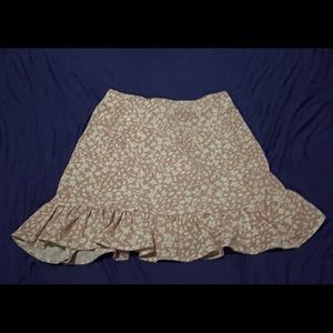 Pink floral white skirt. No brand name, bought off Amazon